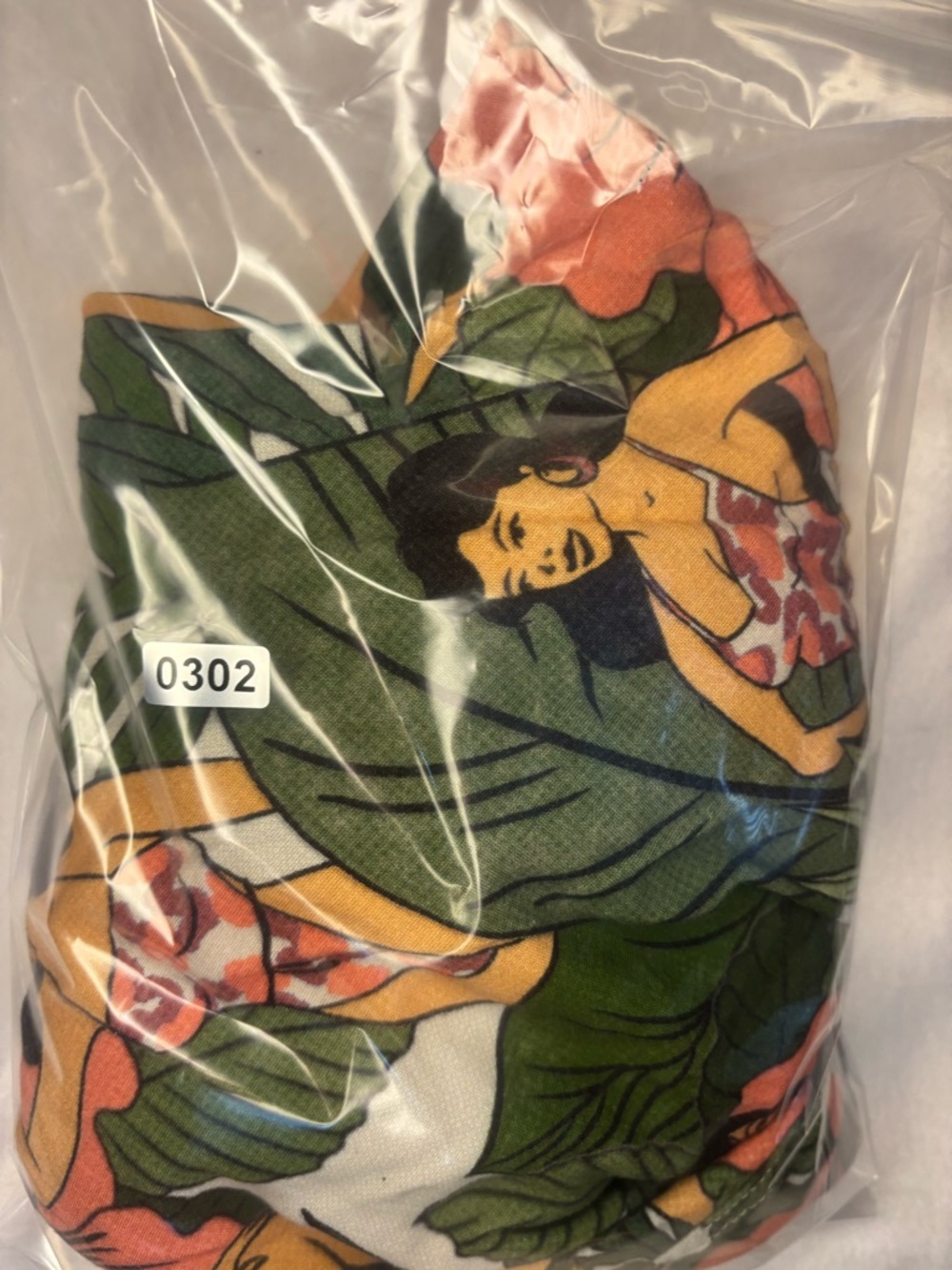 Duvin Hawaiian Floral Print Short Sleeve Shirt - Green/Coral - Picture 9 of 9